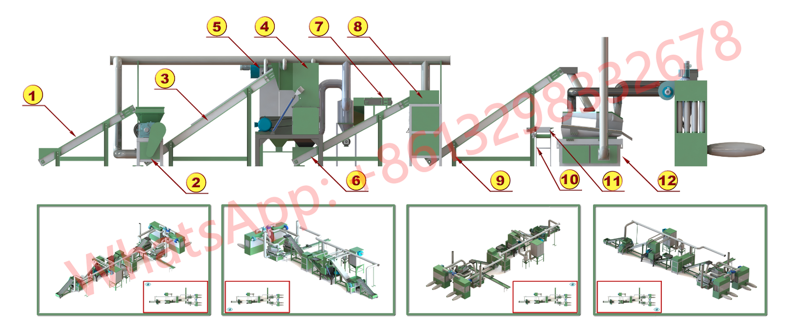 Exchange of waste radiator recycling equipment
